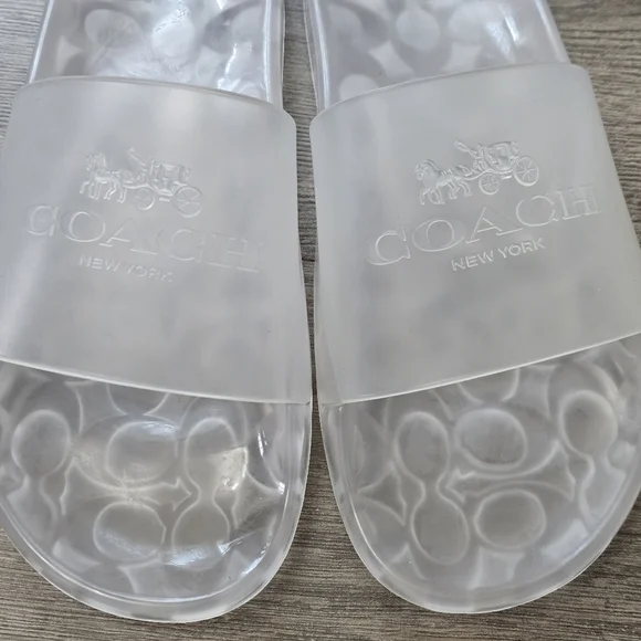 Coach Ulyssa Rubber Slide Clear Size 8 Coastal Nautical Vaca Casual Streetwear - Picture 8 of 15